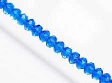 Picture of 3x5 mm, Czech faceted rondelle beads, sapphire blue, transparent