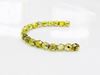 Picture of 4x4 mm, Czech faceted round beads, transparent, lime green luster, half tone mirror