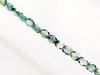 Picture of 4x4 mm, Czech faceted round beads, transparent, variegated muted green and blue luster
