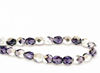 Picture of 6x6 mm, Czech faceted round beads, alpine purple, transparent, half tone silver mirror