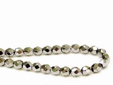 Image de 6x6 mm, perles à facettes tchèques rondes, noires, opaques, chatoyantes