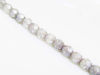 Picture of 6x6 mm, Czech faceted round beads, crystal, transparent, silver rain, pre-strung