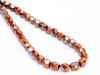 Picture of 6x6 mm, Czech faceted round beads, deep red, opaque, copper iris luster