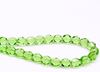 Afbeeldingen van 6x6 mm, Tsjechische ronde facetkralen, licht peridot groen, transparant