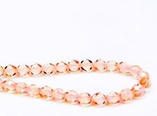 Picture of 6x6 mm, Czech faceted round beads, light rose, transparent