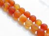 Picture of 8x8 mm, round, gemstone beads, carnelian, natural, frosted