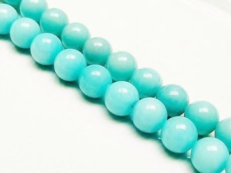 Picture of 12x12 mm, round, gemstone beads, jade, light turquoise green, A-grade