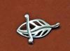 Picture of 26x11 mm, toggle clasp, cut-out leaf, JBB findings, silver-plated brass