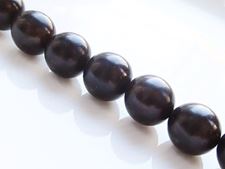 Picture of  12x12 mm, round, organic beads, corypha nut, deep brown, natural