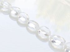 Picture of 10x8 mm, puffy oval, gemstone beads, quartz, rock crystal, natural, faceted, hand-cut, one strand