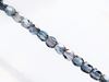 Picture of 3x3 mm, Czech faceted round beads,  light Montana blue, transparent, half tone valentinite luster