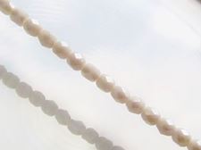 Picture of 4x4 mm, Czech faceted round beads, chalk white, opaque, shimmering