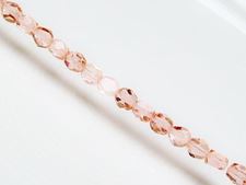 Picture of 6x6 mm, Czech two-way cut beads, peachy pink, transparent