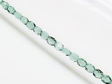 Afbeeldingen van 6x6 mm, Tsjechische op twee-manieren-geslepen kralen, blauw celadon groen, transparant