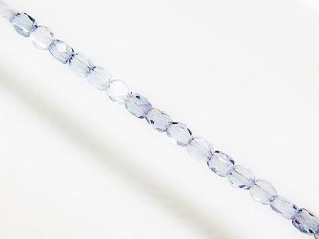 Afbeeldingen van 4x4 mm, Tsjechische op twee-manieren-geslepen kralen, kristal, transparant, lumi blauwe glans