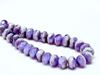 Picture of 6x8 mm, Czech faceted rondelle beads, light opal blue, opaque, purple glaze