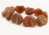 Picture of 17x13 mm, Czech druk beads, flat oval-shaped nautilus, earth tones, opaque, antique travertine, matte, 6 pieces