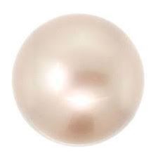 Picture of 8x8 mm, round Swarovski® Crystal beads, pearlized, powder almond or warm off-white beige