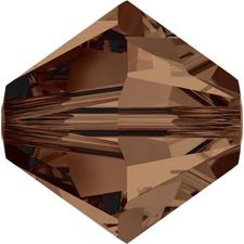 Afbeeldingen van 4 mm, Xilion bicone Swarovski® kristal kralen, rooktopaas bruin