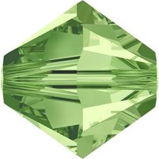 Afbeeldingen van 4 mm, Xilion bicone Swarovski® kristal kralen, peridot groen