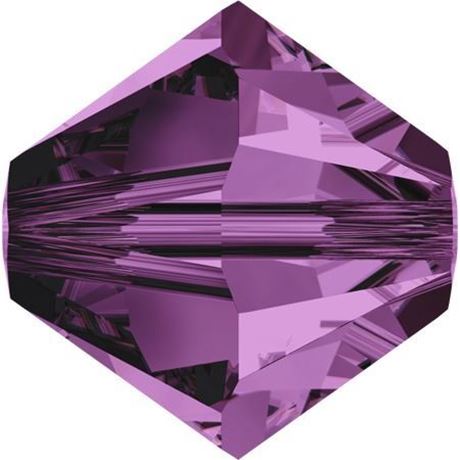 Afbeeldingen van 4 mm, Xilion bicone Swarovski® kristal kralen, amethist paars