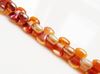 Picture of 6x8 mm, CoCo, Czech druk beads, crystal, transparent, apricot cream orange luster