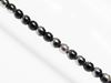 Picture of 4x4 mm, round, Czech druk beads, black, opaque, partially chrome plated