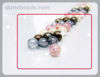 Picture of 6x6 mm, round, Czech druk beads, chalk white, opaque, cream butter white luster