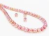 Picture of 4x4 mm, round, Czech druk beads, transparent, light topaz pink luster