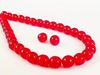 Picture of 6x6 mm, round, Czech druk beads, ruby red, transparent, crackled