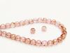 Picture of 6x6 mm, round, Czech druk beads, transparent, light topaz pink luster