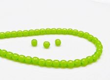 Picture of 4x4 mm, round, Czech druk beads, peridot opal green, translucent