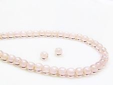 Image de 4x4 mm, rondes, perles de verre pressé tchèque, rose pêche, transparent, chatoyant