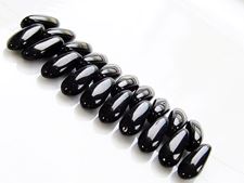 Picture of 3x11 mm, Czech druk beads, mini daggers, black, opaque