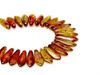 Picture of 5x16 mm, Czech druk beads, daggers, golden green - tortoise brown, translucent, picasso