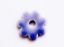 Picture of 3.4x3.4 cm, pendant, Greek ceramic daisy, light grey enamel, blue shine