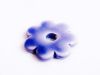 Picture of 3.4x3.4 cm, pendant, Greek ceramic daisy, light grey enamel, blue shine