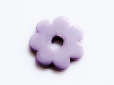 Picture of 3.4x3.4 cm, pendant, Greek ceramic daisy, pastel purple enamel