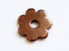 Picture of 3.4x3.4 cm, pendant, Greek ceramic daisy, bronze brown enamel