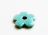 Picture of 2.5x2.5 cm, pendant, Greek ceramic daisy, turquoise pearl green enamel