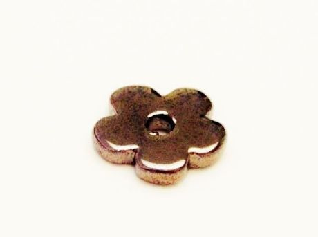 Picture of 2.5x2.5 cm, pendant, Greek ceramic daisy, bronze brown enamel