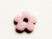 Picture of 2.5x2.5 cm, pendant, Greek ceramic daisy, antique pink enamel