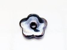 Picture of 1.9x1.9 cm, pendant, Greek ceramic daisy, steel black enamel, oil in water effect