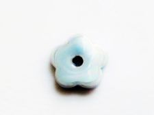 Picture of 1.9x1.9 cm, pendant, Greek ceramic daisy, pastel blue enamel, oil in water effect
