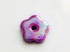 Picture of 1.9x1.9 cm, pendant, Greek ceramic daisy, passion purple enamel, oil in water effect