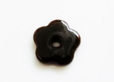 Picture of 1.9x1.9 cm, pendant, Greek ceramic daisy, jet black enamel