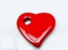 Picture of 2.7x2.5 cm, Greek ceramic pendant, heart-shaped, scarlet red enamel