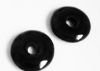 Picture of 2.6x2.6 cm, focal pendant, Greek ceramic donut, jet black enamel
