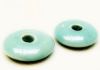 Picture of 2.6x2.6 cm, focal pendant, Greek ceramic donut, light turquoise green enamel