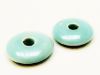 Picture of 2.6x2.6 cm, focal pendant, Greek ceramic donut, light turquoise green enamel